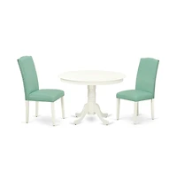 East West Furniture Dining Room Set Linen White