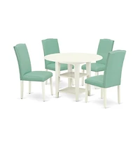 East West Furniture Dining Room Set Linen White