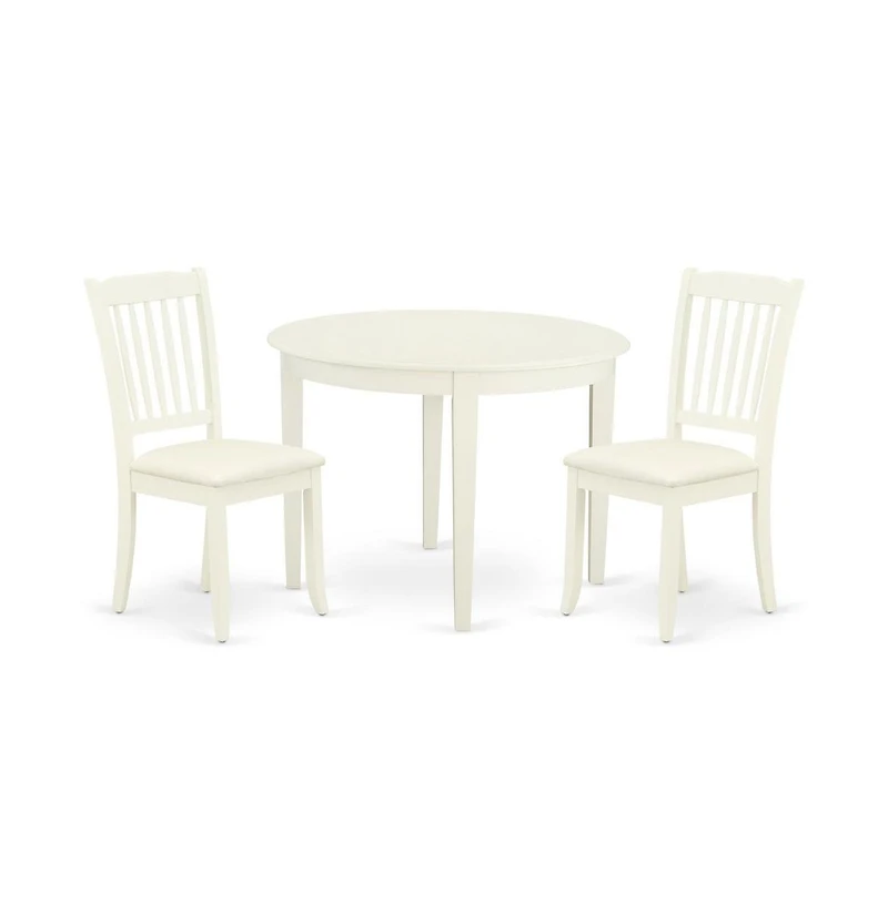 East West Furniture Dining Room Set Linen White
