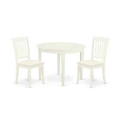 East West Furniture Dining Room Set Linen White