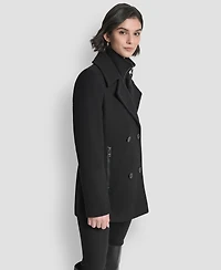 Dkny Women's Double-Breasted Bibbed Collared Coat