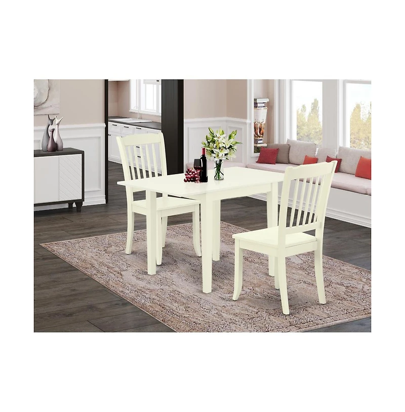 East West Furniture Dining Room Set Linen White