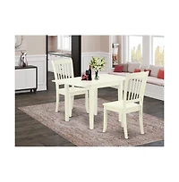 East West Furniture Dining Room Set Linen White