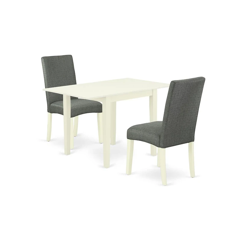 East West Furniture Dining Room Set Linen White