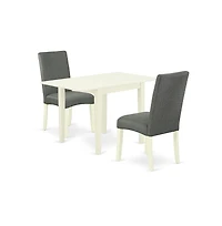 East West Furniture Dining Room Set Linen White