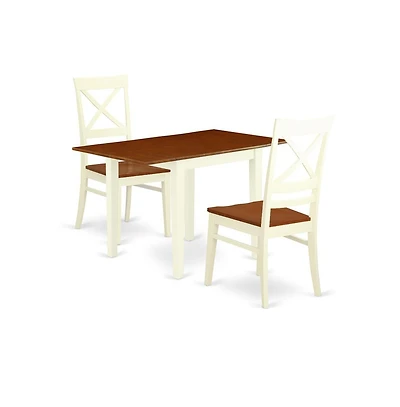 East West Furniture Dining Room Set Buttermilk & Cherry