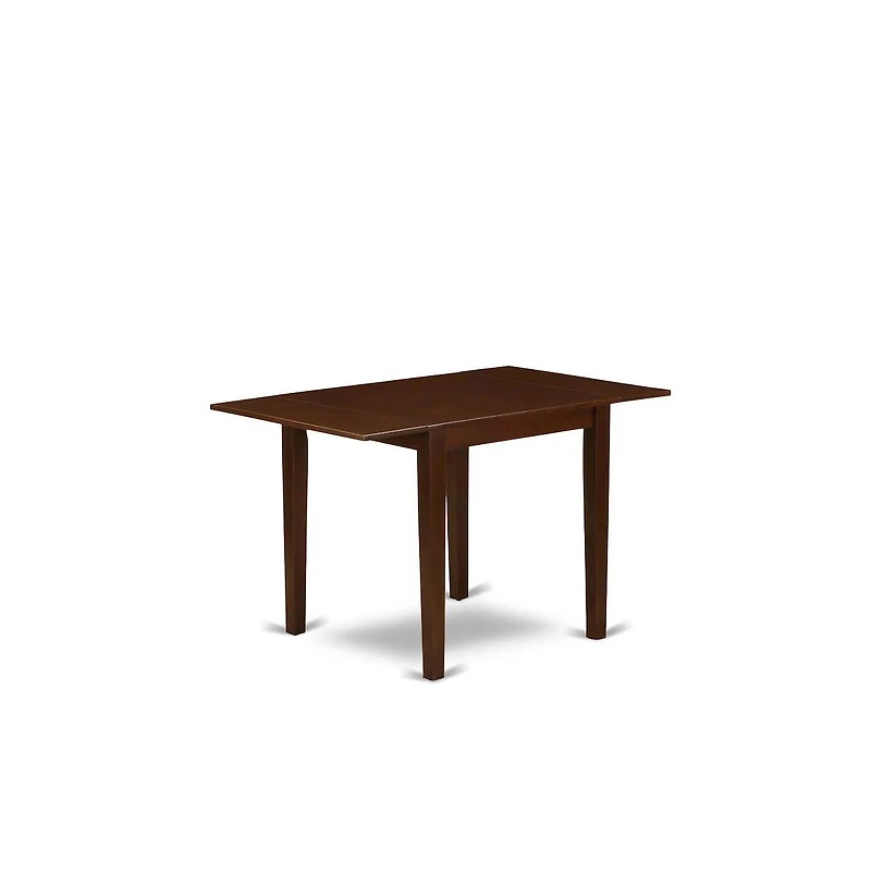 East West Furniture dining room table set of two amazing kitchen chairs with Linen Fabric Doeskin color and a stunning drop leaf rectangle kitchen tab