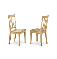 East West Furniture 3 Pc Dining Room Set Set - Dropleaf Dinner Table and 2 Oak Wooden Chairs for Dining Room with Slatted Back- Oak Finish
