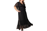 Kiyonna Plus Graceful Tiered Mesh Gown