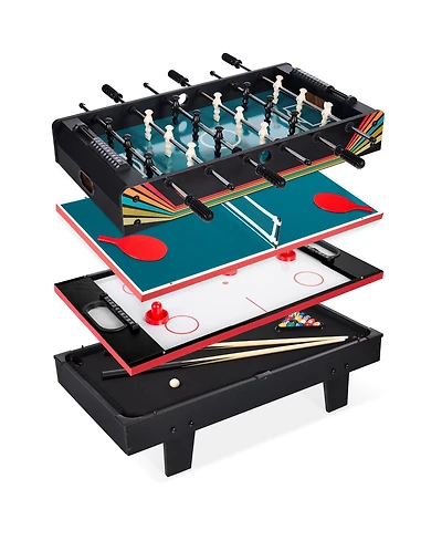 Best Choice Products 4-in-1 Multi Game Table, Childrens Arcade Set w/ Pool Billiards, Air Hockey