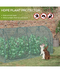 Outsunny 8 x 4ft Crop Cage with Two Zippe Doors and Storage Bag,