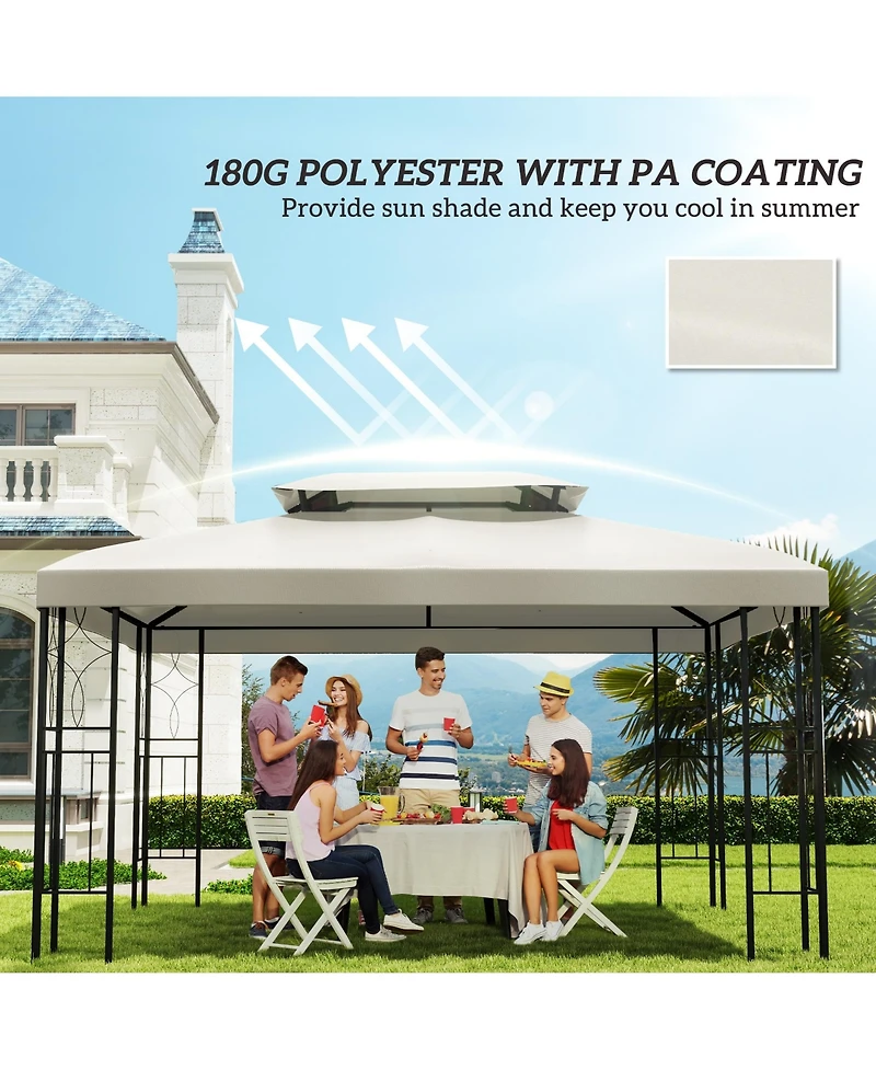 Outsunny 10' x 13' Gazebo Replacement Canopy for 84C-101,