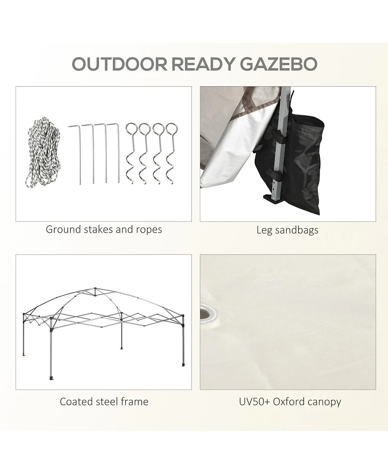 Outsunny Pop Up Canopy Tent with Netting and Bags, 10' x 10