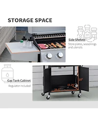 Outsunny 4 Burner Propane Gas Grill with Side Burner,