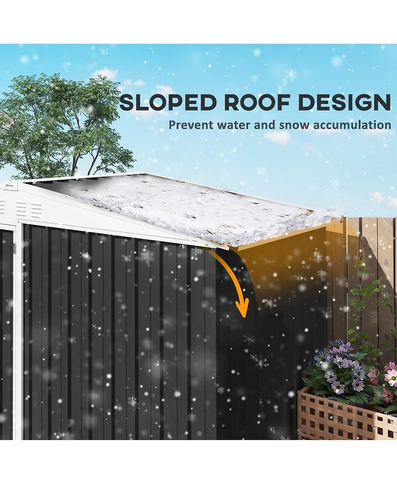Outsunny 8 x 4ft Metal Shed, Outdoor Shed with Lock, Warm