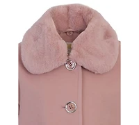 Michael Kors Toddler and Little Girls Detachable Faux Rabbit Fur Collar Jacket