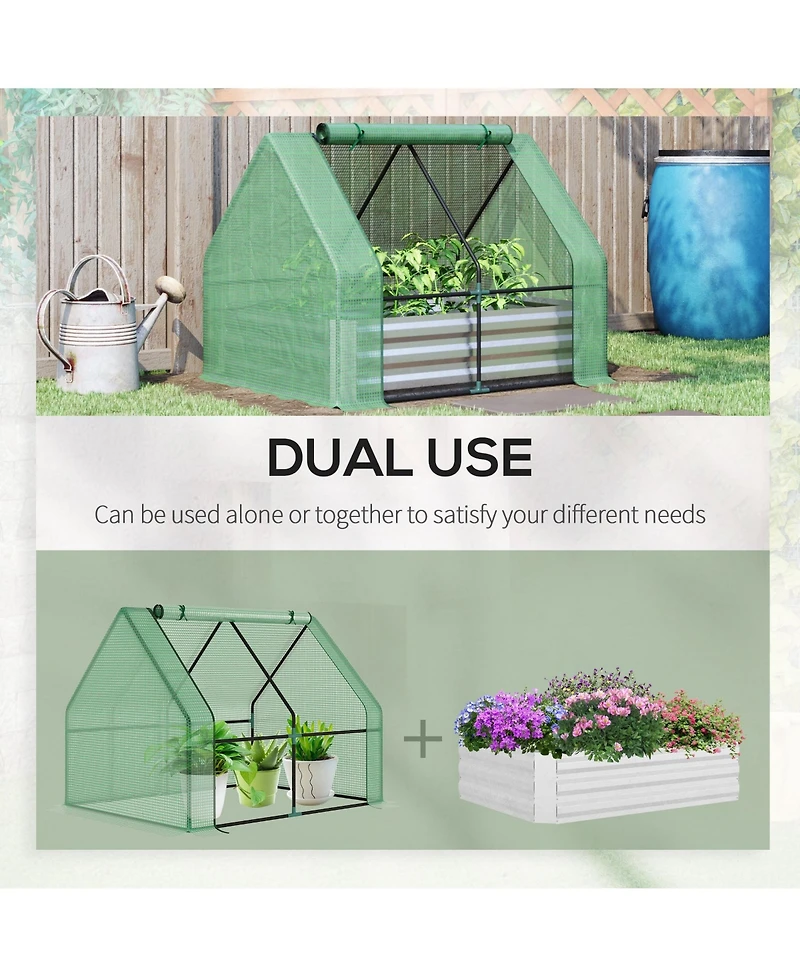 Outsunny Raised Garden Bed with Cover, Mini house,