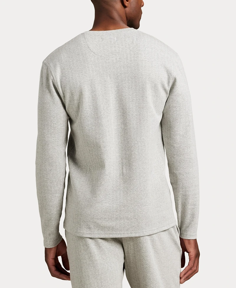 Polo Ralph Lauren Men's Long Sleeve Herringbone Henley Sleep Shirt