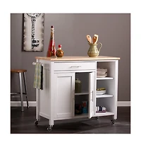 Slickblue Rolling Kitchen Cart with Storage Shelves, Drawer, and Lockable Wheels for Home Use