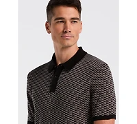 Perry Ellis Men's Tech Zip Short Sleeve Polo Sweater