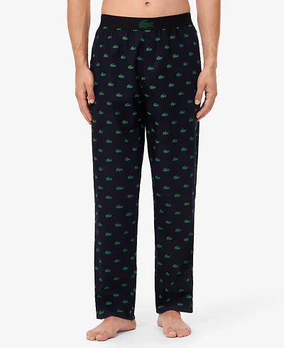 Lacoste Men's Woven Logo Pajama Pants