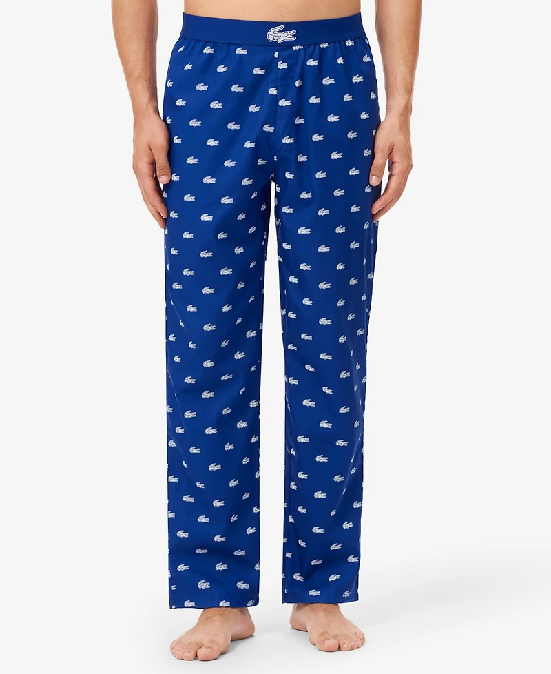 Lacoste Men's Woven Logo Pajama Pants