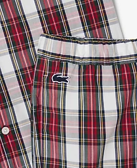 Lacoste Men's Plaid Pattern Pajama Set