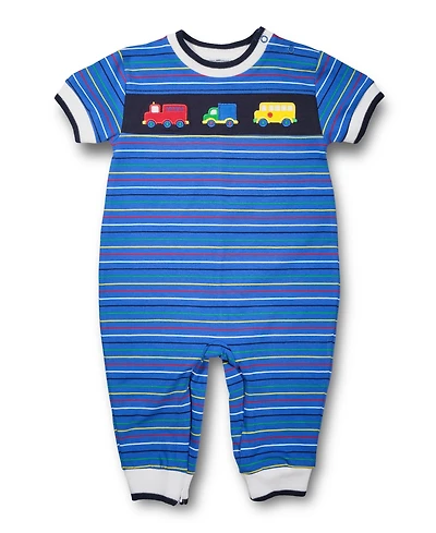 Florence Eiseman Baby Boys Stripe Knit Longall With Vehicles