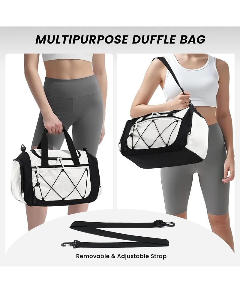 Gym Bag for Women - 15 Inches Small Duffle Bag, Lightweight Travel Duffel Sports, & Weekend Trips
