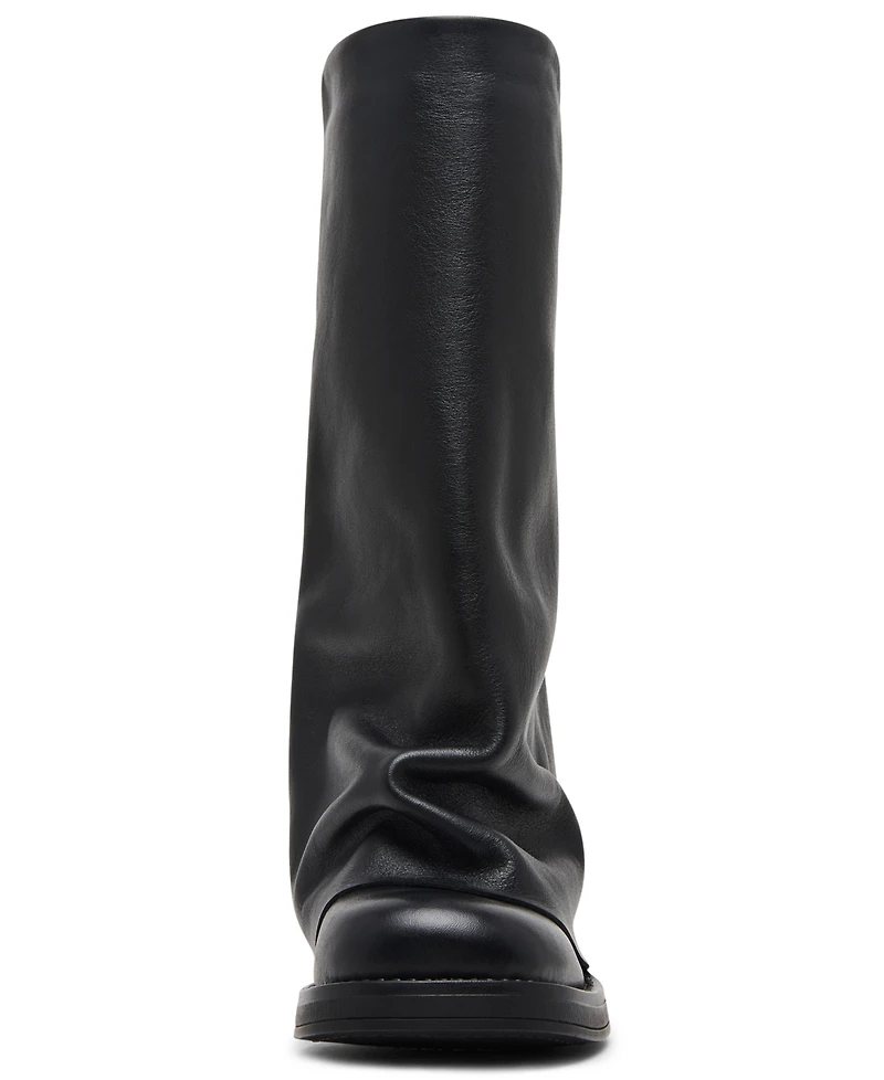 Steve Madden Benton Mid-Shaft Foldover Cuffed Moto Boots