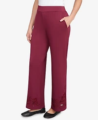 Ruby Rd. Petite Wide Leg Floral Cutout Pants