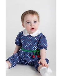 Florence Eiseman Baby Girls Polka Dot Cherry Printed Knit Longall
