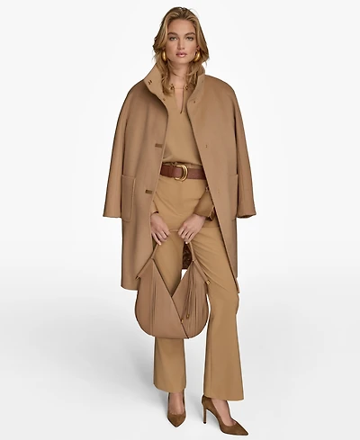 Donna Karan New York Women's Stand-Collar Single-Breasted Coat