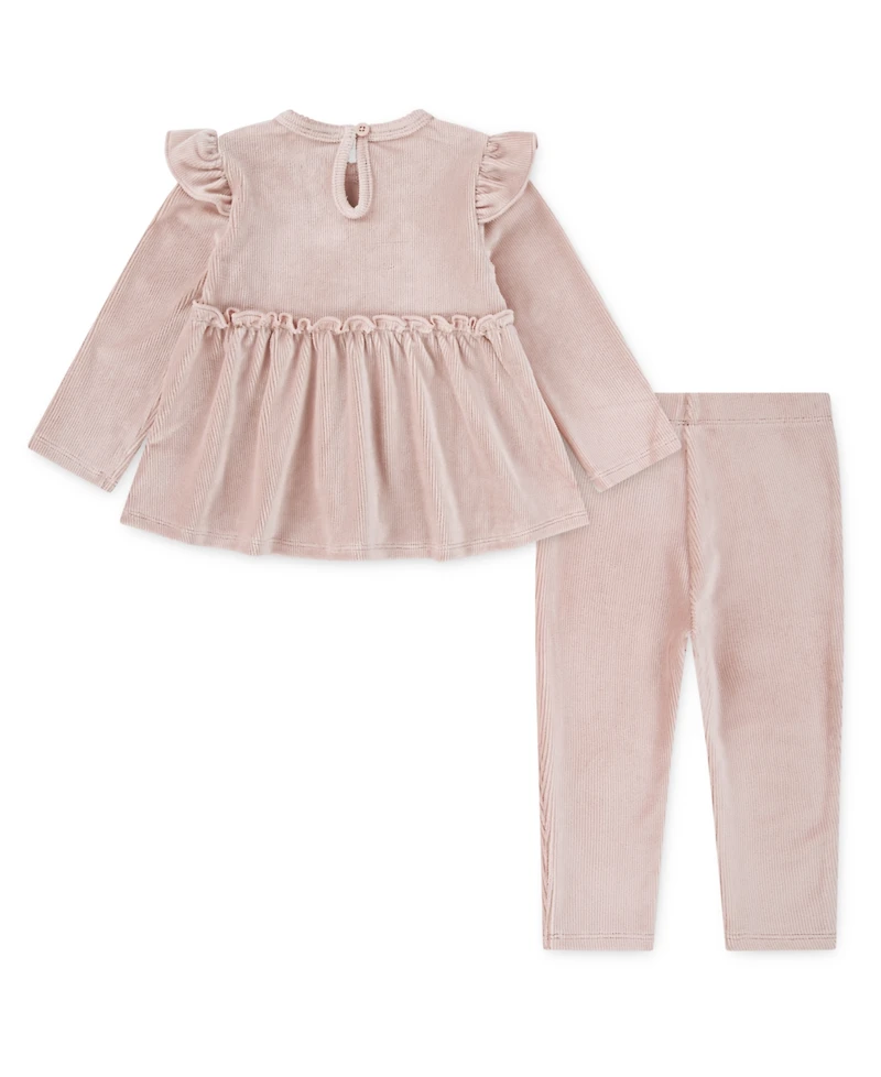 Huggies Baby Girl Long Sleeve Top and Pant, 2-Piece Set