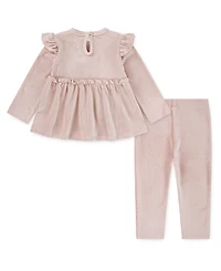 Huggies Baby Girl Long Sleeve Top and Pant, 2-Piece Set