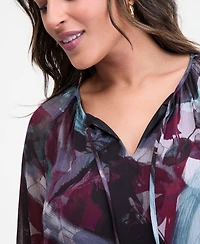 I.n.c. International Concepts Plus Printed Tie-Front Blouse, Macy's Exclusive