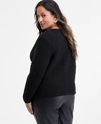 I.n.c. International Concepts Plus Textured Button-Front Cardigan, Macy's Exclusive