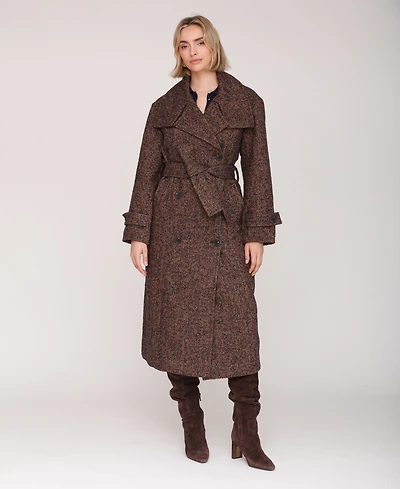 Avec Les Filles Women's Double Breasted Belted Wool Coat