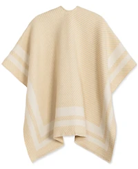 Lauren Ralph Woven Twill-Border Ruana