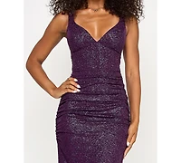 Emerald Sundae Juniors' Glitter Corset Mermaid Gown