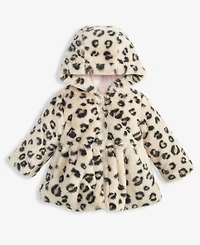 First Impressions Baby Girls Leopard-Print Faux-Fur Hooded Jacket, Macy's Exclusive