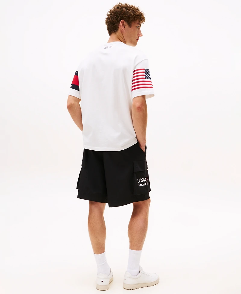 Tommy Hilfiger Men's x U.s. SailGP Team Sail Panelled Short Sleeve T-Shirt