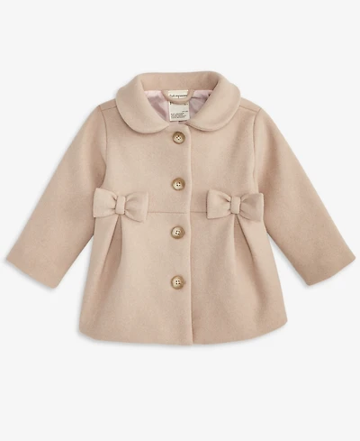 First Impressions Baby Girls Pleated Bow Peacoat, Macy's Exclusive