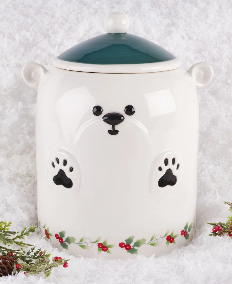 Winterberry Polar Bear Lidded Canister