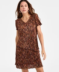Connected Women's V-Neck Tiered Sheath Dress