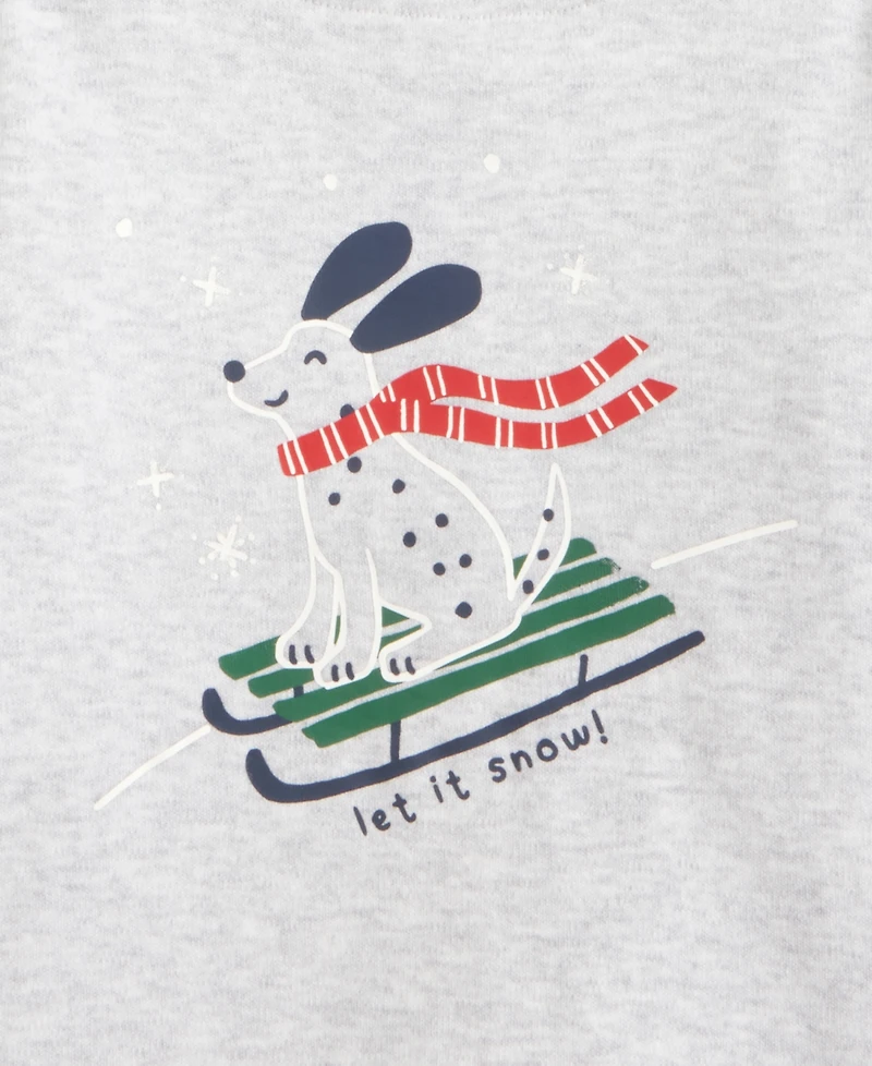 First Impressions Baby Boys Long-Sleeve Let It Snow Sled Dog Graphic T-Shirt, Macy's Exclusive