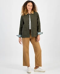 Style & Co Petite Canvas Utility Jacket, Macy's Exclusive