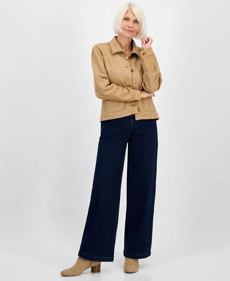 Style & Co Petite Faux-Suede Jacket, Macy's Exclusive