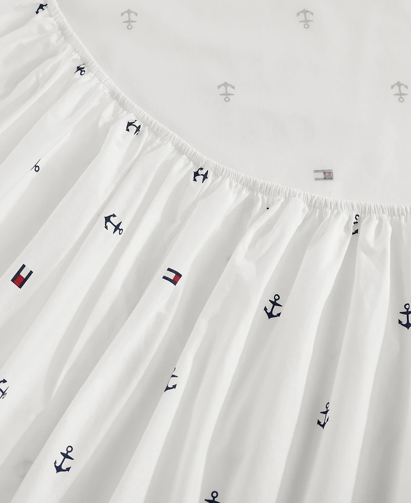 Tommy Hilfiger Printed 200-Thread Count Cotton Percale -Pc. Sheet Set