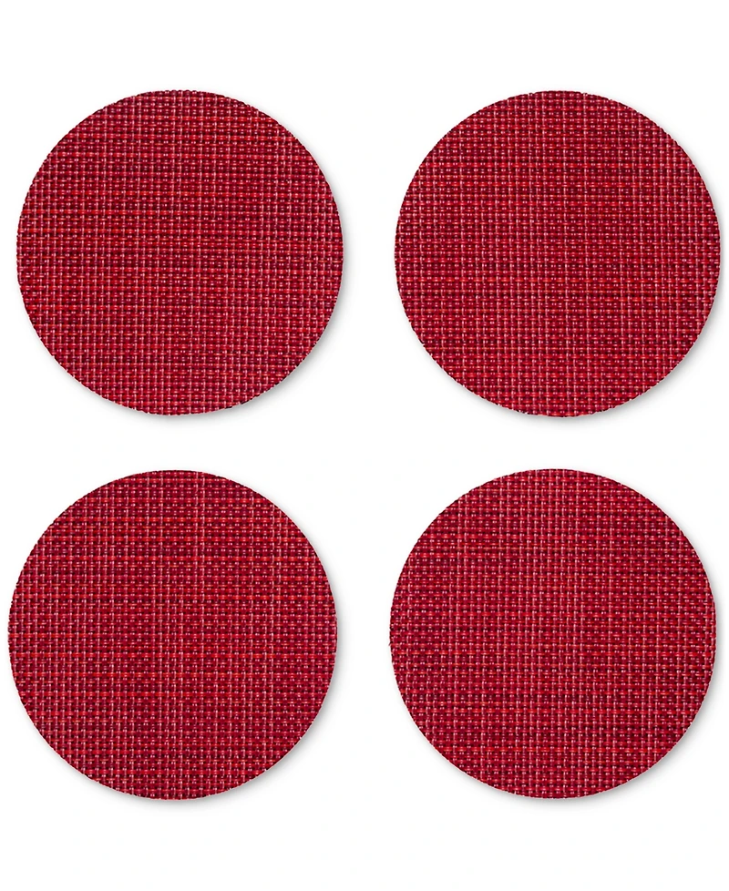 Chilewich Mini Basketweave Round Coasters, Set of 4